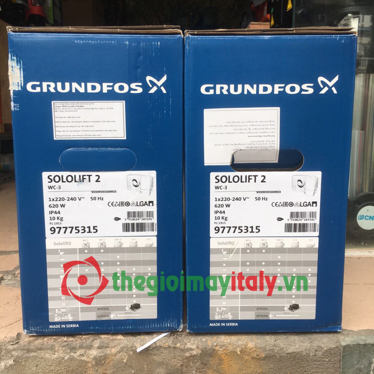 Máy bơm nước thải cho nhà vệ sinh Grundfos Sololift2 WC - 3 620w