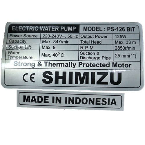 Máy bơm nước Shimizu PS 126BIT 125W