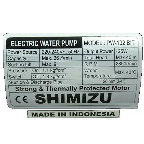 Máy bơm nước Shimizu PW 132BIT 125W