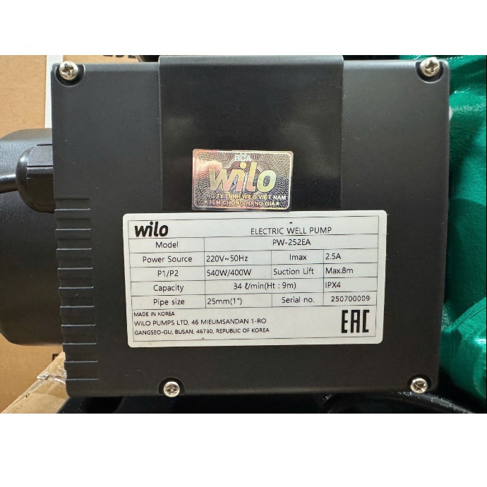 Máy bơm tăng áp Wilo PW 252EA 400w